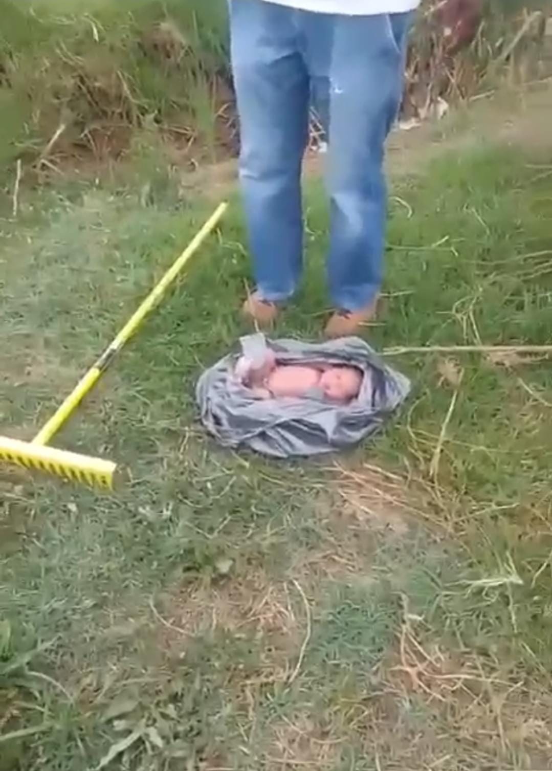 Infant Rescued inside Packet in a River